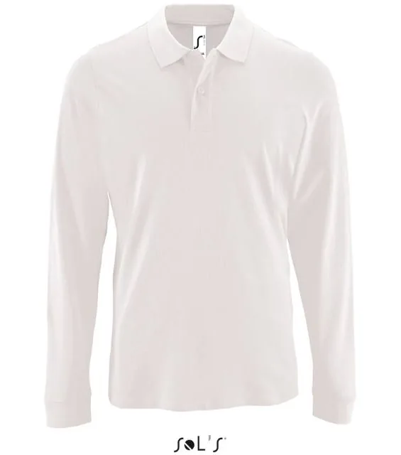 SOL'S Perfect LSL Men – pánské piqué polo s dlouhým rukávem, bílá
