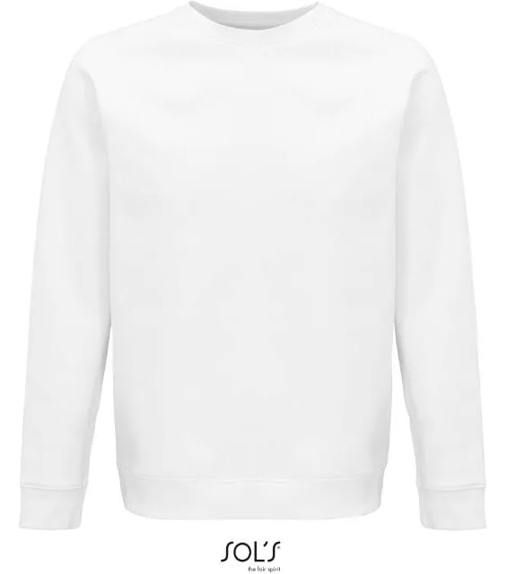 SOL'S Space – unisex raglánová mikina z bio bavlny, bílá