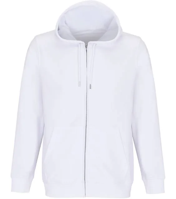 SOL'S Calipso – unisex mikina s kapucí z těžké bavlny, bílá