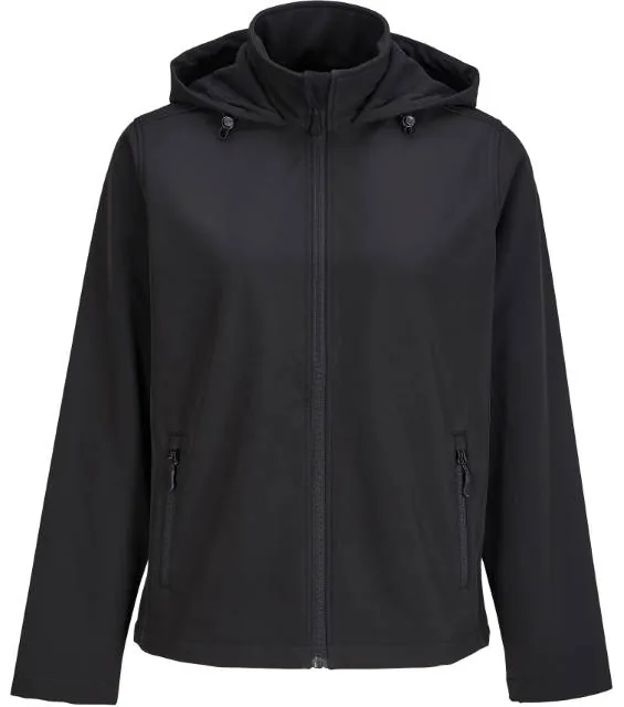 SOL'S Race Hooded Women – dámská 2-vrstvá softshellová bunda s kapucí, černá