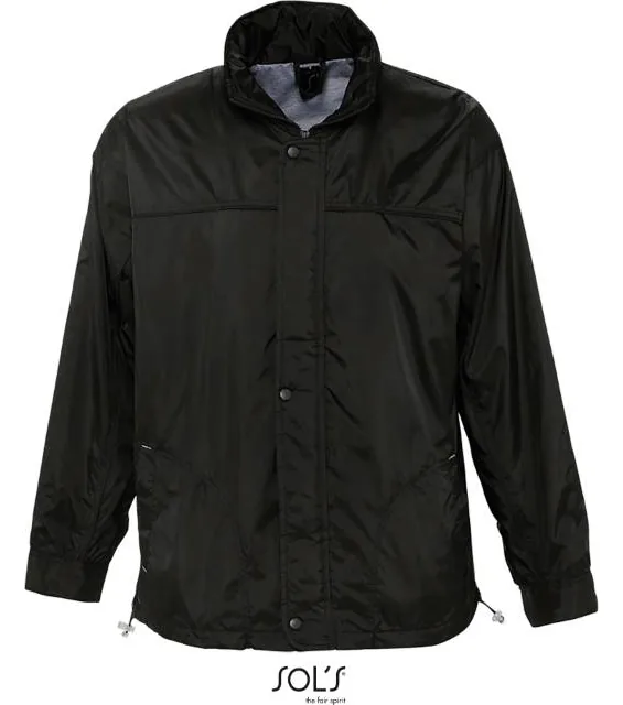 SOL'S Mistral – podšitá unisex větrovka, černá