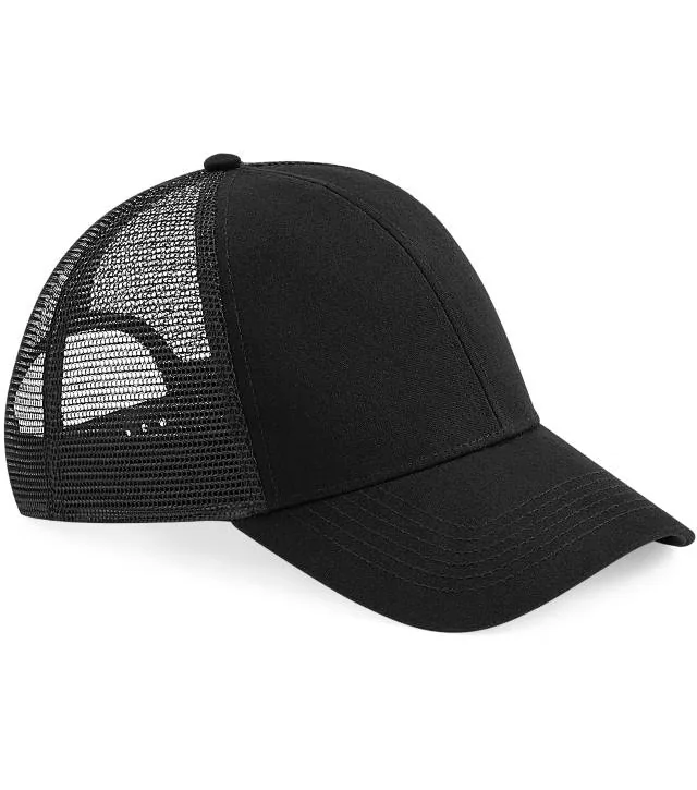 Beechfield B 60N – 6 panelová kšiltovka Bio Trucker, černá