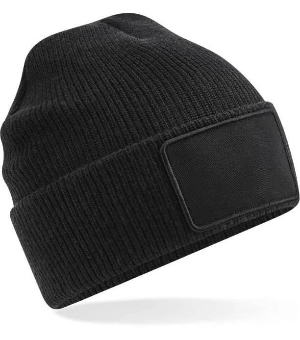 Beechfield B 540 – pletená čepice Thinsulate™ Patch, černá