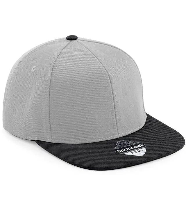 Beechfield B 661 – 6 panelová Snapback kšiltovka "Original", šedá/černá