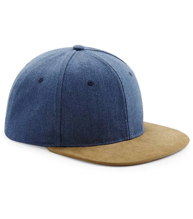 Beechfield B 668 – 6 panelová kšiltovka "Suede Peak Snapback", modrá