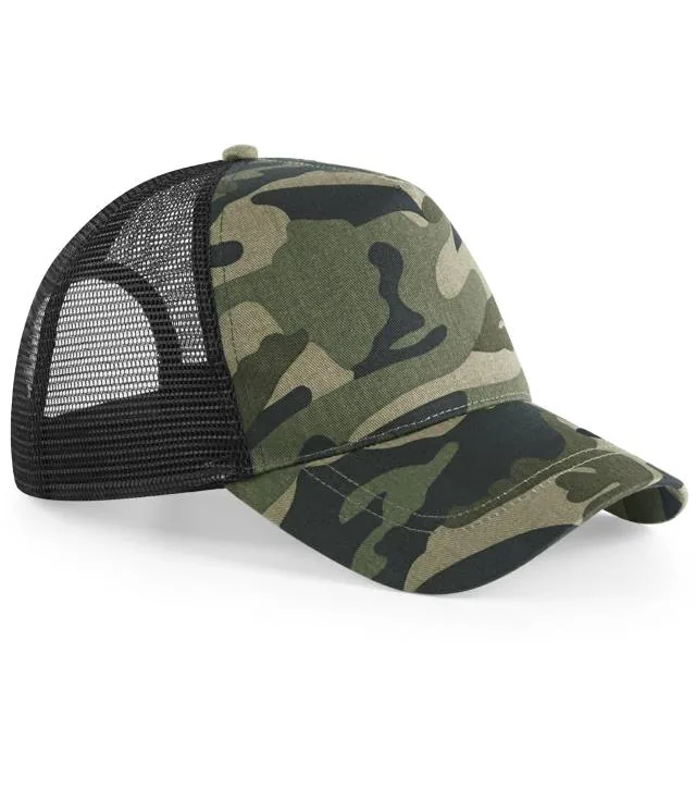 Beechfield B 694 – 5 panelová Trucker kšiltovka "Camo", maskáčová (jungle camo)