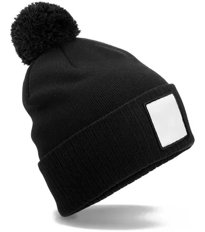 Beechfield B 338R – pletená čepice Patch "Pompon"