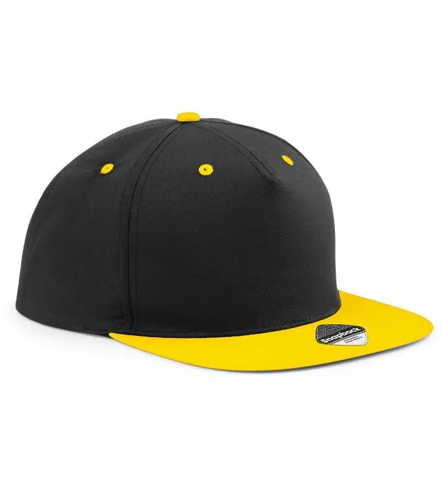 Beechfield B 610C – 5 panelová Snapback kontrastní kšiltovka, černá/žlutá