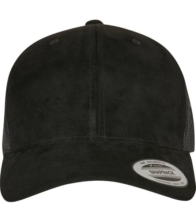 Flexfit 6606SU – 6 panelová Trucker kšiltovka "Suede", černá
