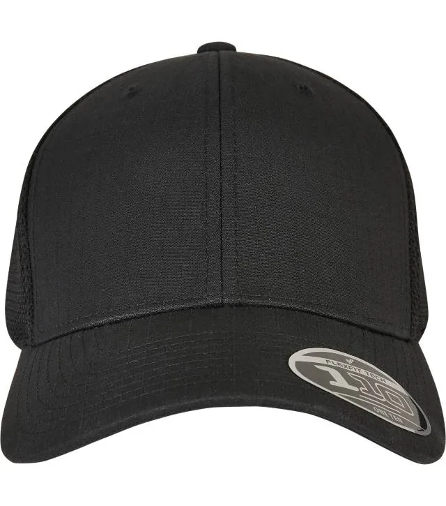 Flexfit 110RM – 6 panelová Trucker kšiltovka "Ripstop", černá