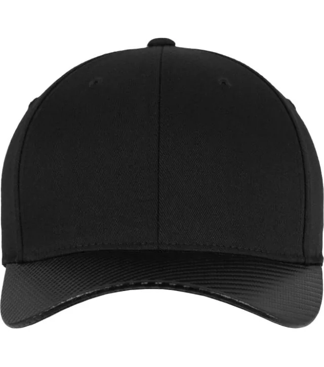 Flexfit 6277CA – 6 panelová kšiltovka "Carbon", černá/karbonová
