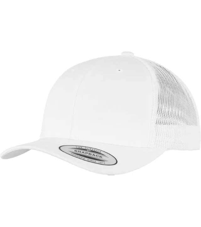 Flexfit 6606/6606T – 6 panelová vintage kšiltovka "Trucker", bílá