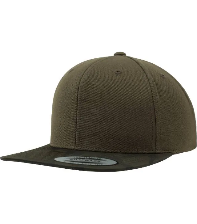 Flexfit 6089CF/6089CV/6089TC – 6 panelová Snapback kšiltovka "Camo", maskáčová/černá