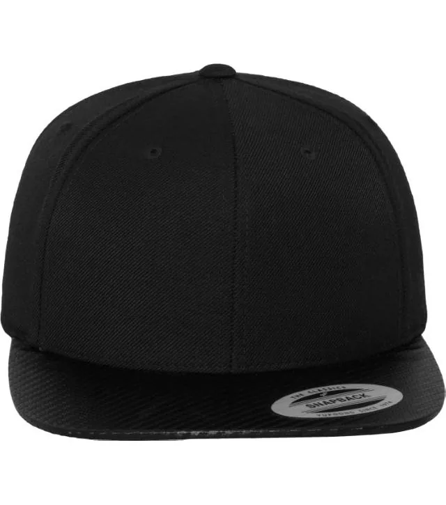 Flexfit 6089CA – 6 panelová Snapback kšiltovka "Carbon", černá/karbonová