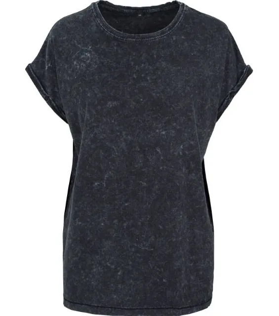 Build Your Brand BY 053 – dámské tričko "Acid Wash", černá (black)