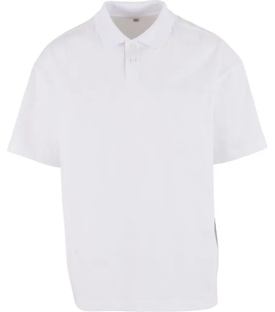 Build Your Brand BY 421 – pánské piqué polo z těžké bavlny "Oversize", bílá