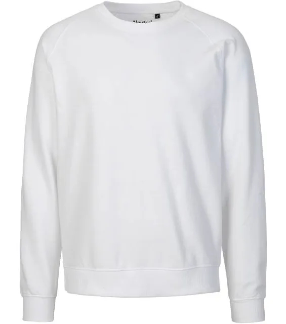 Neutral O 63001 – unisex raglánová mikina z bio bavlny, bílá