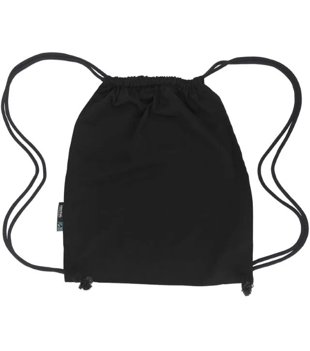 Neutral O 90020 – fairtrade Sportovní vak z bio bavlny, černá